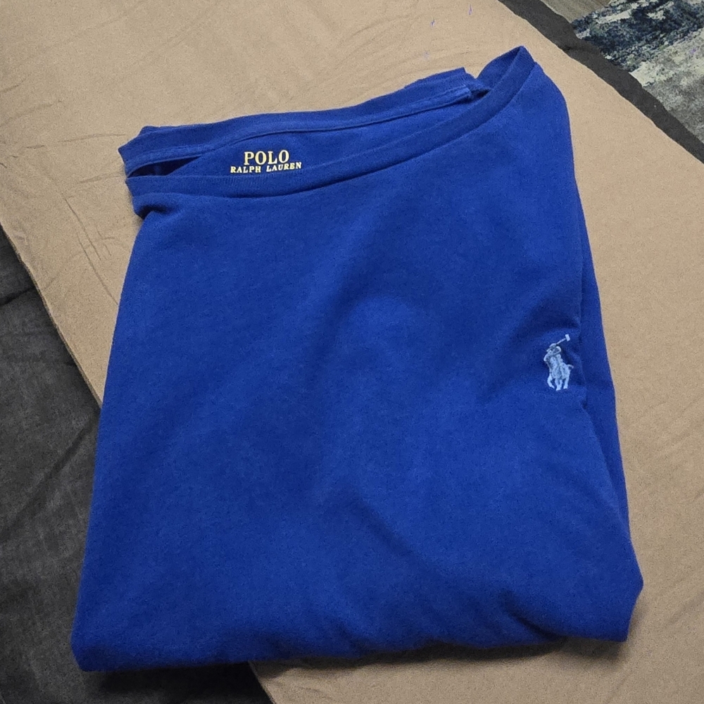 Euc Men's 2xl RL Polo Vibrant Blue crew neck ss tee